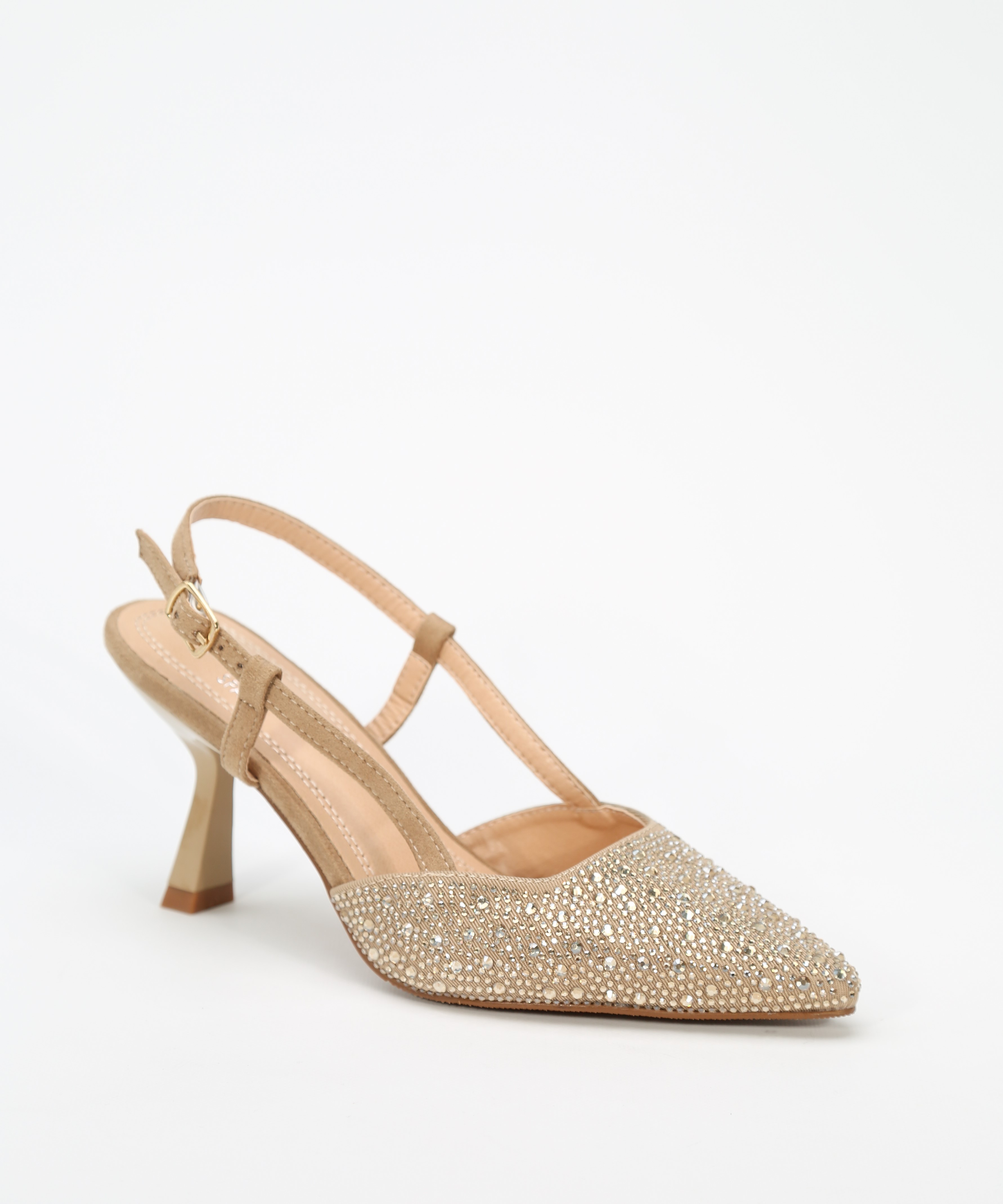 Sapatos de salto abertos com strass image number null